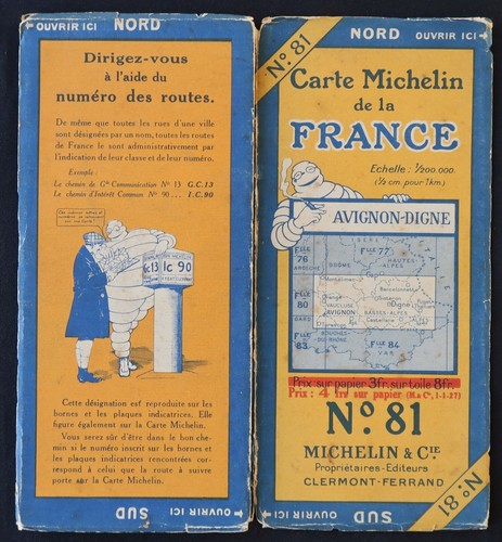 Carte 1926 michelin avignon - 1926,