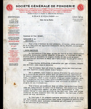 PARIS (XVI°) APPAREILS SANITAIRES "SOCIETE GENERALE DE FONDERIE" Lettre en 1950