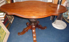 Guéridon table basse violoné en placage d'acajou