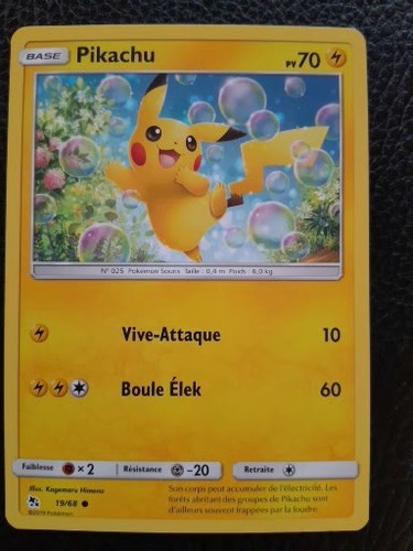 Carte pokemon pikachu 68 - carte,