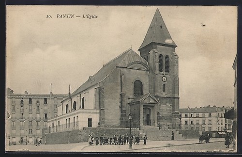 Cpa pantin église - l´église, la