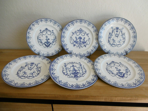 Six assiettes plates - six,