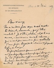 Musique lettre autographe
