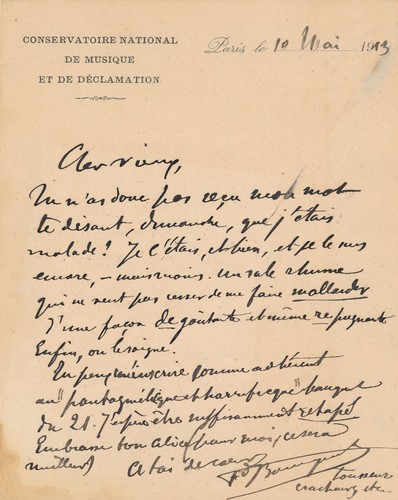 Musique lettre autographe