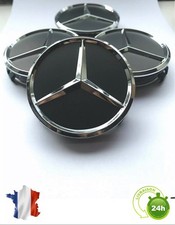 4 Caches Moyeu 75mm NOIR Pour