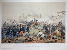 LITHOGRAPHIE COMBAT DE