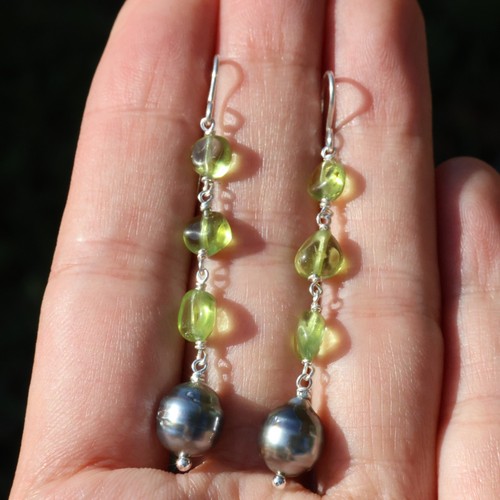 Boucles oreilles perle - perle, noire