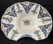 Plat à barbe en faïence polychrome de Sinceny, Rouen ? XIX-XXème ?