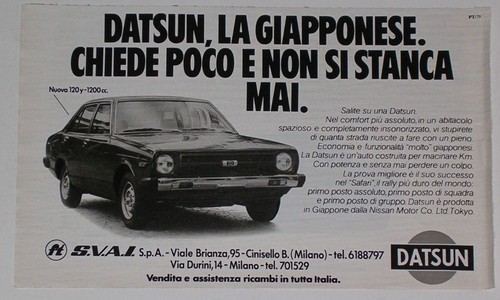 Advert pubblicità 1979 datsun - advert,