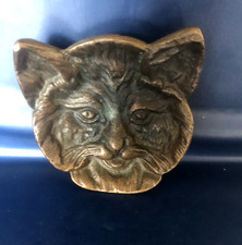 Joli Cendrier Vide Poche Tête de chat en bronze