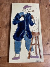 Tableau Plaque De Métier  céramique Terra Carreaux Homme Le Sculpteur