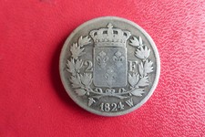 2 Francs 1824 W Louis XVIII Argent