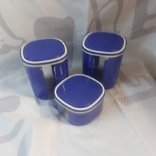 tupperware lot 3 boites vitrine bleu  transparent 1.5 litre  2 0.700 ml élégance
