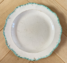 Ancienne Assiettes en faience Turner Blanche & verte - Angleterre XIXe