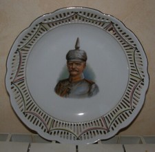 plat corbeille patriotique Allemande porcelaine Général MACKENSEN en feldgrau