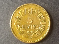 Pièce 5 Francs Lavrillier Bronze/Alu 1940 (SUP) ! 12,3 g - rare 