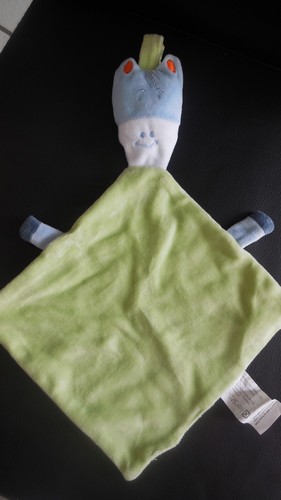 Doudou plat âne bleu - plat,