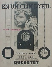 PUBLICITE DUCRETET LA VOIX DU