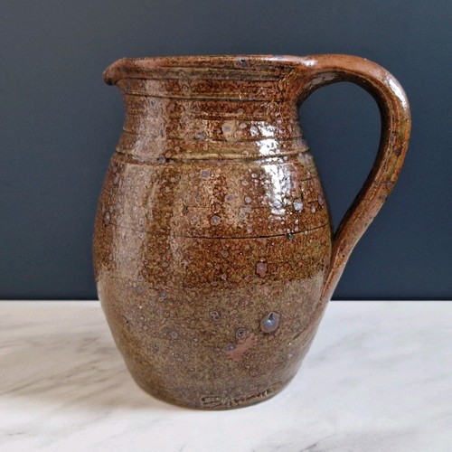 Ancien pichet grès pyrité - en,