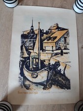 RARE Lithographie signée Franck INNOCENT Bons Vœux Pour 1960