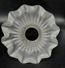 Ancien Abat-jour Tulipe en Verre  Moulé Incolore Opaque n°T03