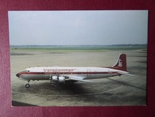 CARTE POSTALE AVIATION POST CARD DC-6B TRANSPOMMAIR OO-CTK BRUXELLES