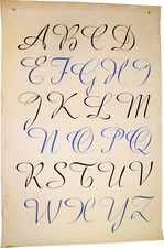 ALPHABET Très Grde Affiche Gouache Police de Caractères CALLIGRAPHIE TYPOGRAPHIE