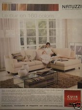 PUBLICITÉ 2007 CUIR CENTER CANAPÉ NATUZZI LE CUIR EN 160 COLORIS - ADVERTISING