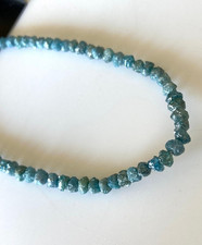 Chapelet de perles de diamant brut bleu de 7 pouces pour bijoux