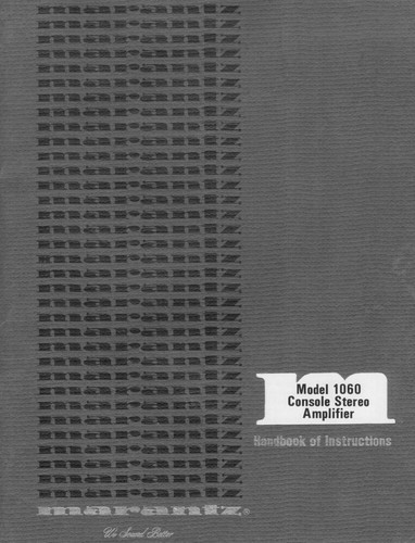 Marantz 1060 amplifier owners - amplifier,