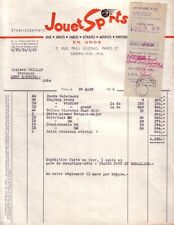 PARIS - FACTURE JOUET SPORTS , JEUX FARCES ARTIFICES ATTRAPES EN GROS - 1955