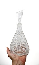 Carafe en cristal taillé vintage fleurs marguerite