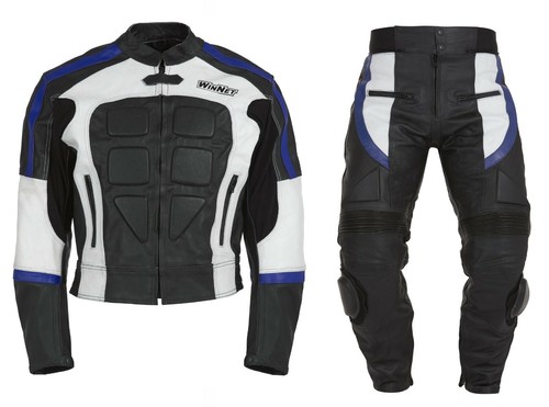 Combination moto cuir - de, en