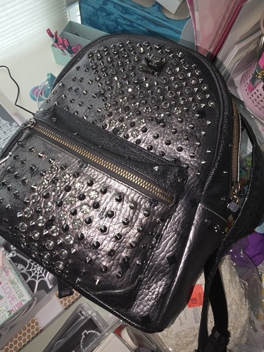 Mcm black grey studded - black, medium