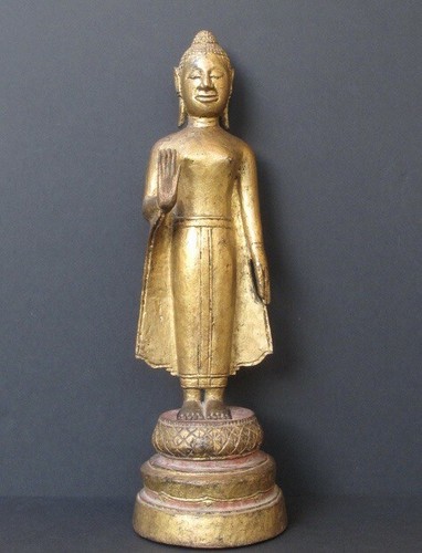 Ancien bouddha bois - bouddha,