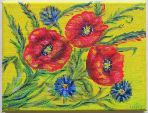 Tableau coquelicot bleuet - "coquelicot, et