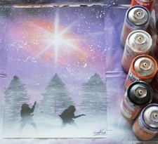 Tableau peinture à la bombe /