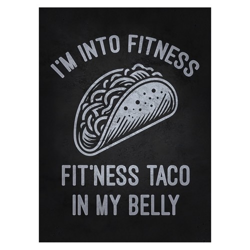Affiche ardoise humor taco - taco, |
