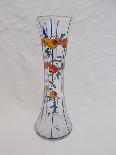 Vase ancien verre emaille - verre,