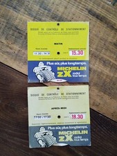 Lot de 2 anciens disques de stationnement Michelin pneus