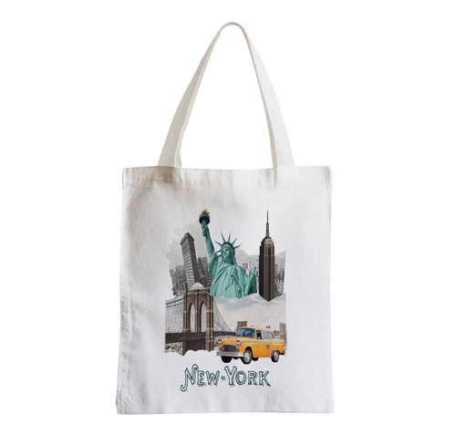 Sac tissu new york collage - sac,