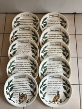 10 assiettes en faïence de GIEN recettes gibier chasse lièvre faisan pigeon 26M