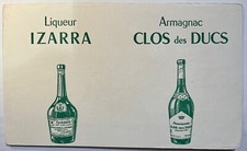 buvard Pub Publicitaire Ancien Liqueur Izarra Armagnac clos des Ducs