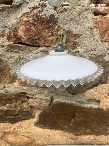 Ancien lustre opaline - lustre,