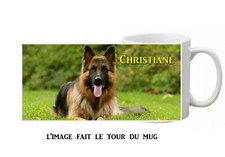 mug tasse céramique chien berger allemand personnalise prenom au choix réf 207