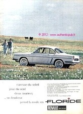 PUBLICITE VOITURE RENAULT FLORIDE MOTEUR GORDINI DE 1959 FRENCH AD CAR PUB