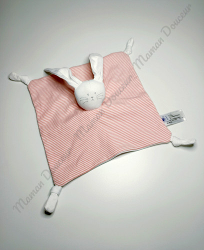 Doudou plat carré lapin blanc - doudou,