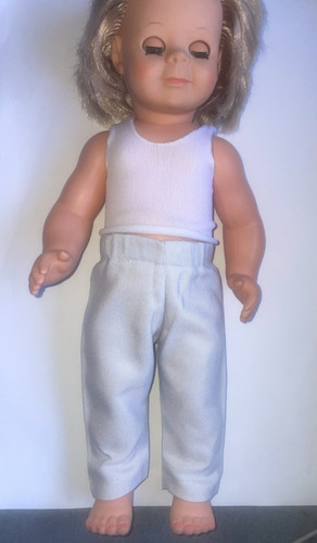 Pantalon gris perle pour