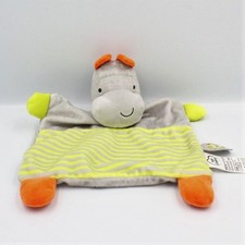 Doudou plat zèbre gris vert