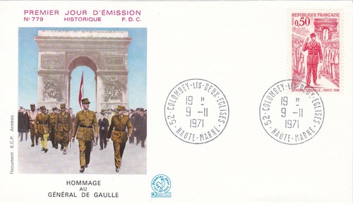 France 1971 gaulle - de, gaulle-fdc